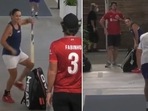 Ash Barty playing cricket