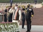 Republic Day 2022: Prime Minister Narendra Modi paying tribute to fallen soldiers at National War Memorial. Republic Day 2022: Prime Minister Narendra Modi paying tribute to fallen soldiers at National War Memorial.