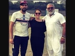 The image shows Yuvraj Singh with his wife Hazel Keech and father Yograj Singh.(Instagram/@yograjofficial)