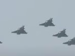 Five Rafale jets of the Indian Air Force fly in in Arrowhead formation at the Republic Day parade (ANI)