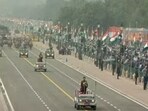 73rd Republic Day celebrations: The iconic parade at Rajpath has started.(ANI Photo)
