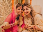Raveena Tandon with her adopted daughter Chaya during her wedding. Raveena Tandon with her adopted daughter Chaya during her wedding.