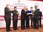 Satyendra Prakash, the Principal Director General of the Bureau of Outreach and Communication (BOC), receiving national award for enhancing electoral participation, Satyendra Prakash, the Principal Director General of the Bureau of Outreach and Communication (BOC), receiving national award for enhancing electoral participation,