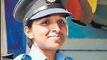 Indian Air Force officer Shivangi Singh at the combined graduation parade ceremony at the IAF Academy, Dundigal, on the outskirts of Hyderabad in 2017. (ANI) (ANI)