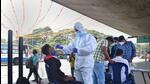 A health worker collects swab sample of a passenger for Covid-19 test at K R Market, in Bengaluru. (HT File photo) A health worker collects swab sample of a passenger for Covid-19 test at K R Market, in Bengaluru. (HT File photo)