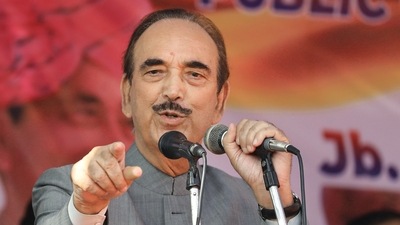 Senior Congress leader Ghulam Nabi Azad was conferred the Padma Bhushan, the third-highest civilian award on Tuesday.&nbsp; (PTI)