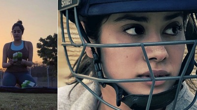 Janhvi Kapoor shares pictures from the sets of Mr. and Mrs. Mahi.