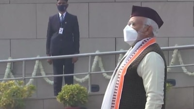 PM Modi on Wednesday flaunted &nbsp;a cap at the 73rd Republic Day Event.&nbsp;