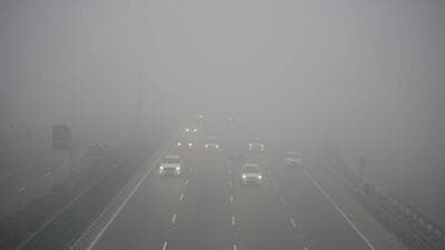 Fog on the Delhi-Gurugram Expressway near IFFCO Chowk, on January 14. (Parveen Kumar/HT) Fog on the Delhi-Gurugram Expressway near IFFCO Chowk, on January 14. (Parveen Kumar/HT)