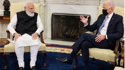 Prime Minister Narendra Modi met US President Joe Biden in the White House in September 2021.&nbsp;