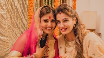 Raveena Tandon with her adopted daughter Chaya during her wedding. Raveena Tandon with her adopted daughter Chaya during her wedding.