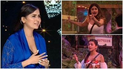 Tejasswi Prakash called Shamita Shetty ‘aunty’ on Bigg Boss 15. Tejasswi Prakash called Shamita Shetty ‘aunty’ on Bigg Boss 15.