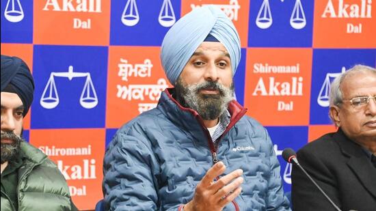 Shiromani Akali Dal leader Bikram Singh Majithia has been named the party’s candidate from Majitha and Amritsar East, two assembly segments for Punjab elections (HT Photo/Keshav Singh)