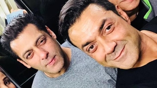 Bobby Deol shared this photo with Salman Khan on Twitter.&nbsp;