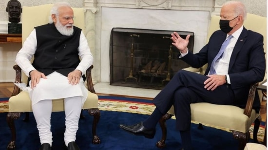 Prime Minister Narendra Modi met US President Joe Biden in the White House in September 2021.&nbsp;