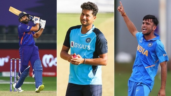 Rohit Sharma (L) returns to lead India against West Indies, Kuldeep Yadav (C) has returned and Ravi Bishnoi (R) has earned his maiden call-up. (Getty Images) Rohit Sharma (L) returns to lead India against West Indies, Kuldeep Yadav (C) has returned and Ravi Bishnoi (R) has earned his maiden call-up. (Getty Images)