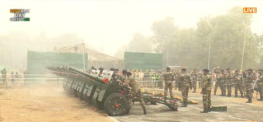 The 21-Gun Salute presented by Ceremonial Battery of 871 Field Regiment.&nbsp;(ANI)
