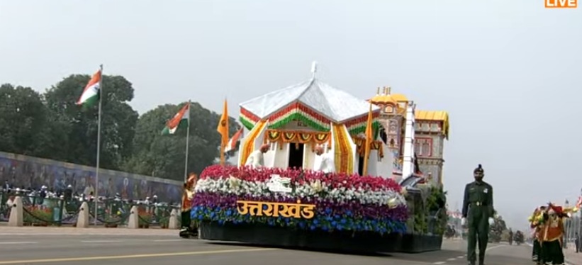Uttarakhand tableau at the 73rd Republic Day parade depicts Hemkund Sahib Gurudwara, Dobra-Chanti Bridge and Badrinath Temple. Uttarakhand tableau at the 73rd Republic Day parade depicts Hemkund Sahib Gurudwara, Dobra-Chanti Bridge and Badrinath Temple.