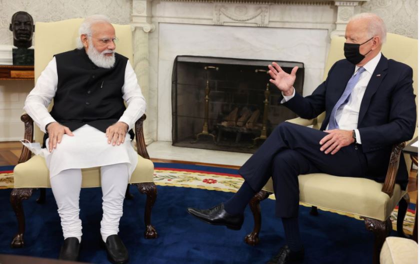 File photo: Prime Minister Narendra Modi meets US President Joe Biden in the White House in September 2021.