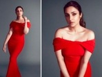 Parineeti Chopra, who just made her television debut as a judge on the show Hunarbaaz Desh ki Shaan, wore a gorgeous red off-shoulder gown for the latest episode of the show.(Instagram/@parineetichopra)