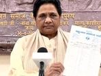 BSP chief Mayawati releasing the list of party candidates in Lucknow on Saturday.&nbsp;(HT_PRINT)
