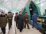 North Korea leader Kim Jong-Un visits a munitions factory producing what state media KCNA says is a "major weapon system" at an undisclosed location in North Korea.