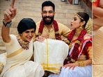 Mandira Bedi congratulates Mouni Roy and Suraj Nambiar.