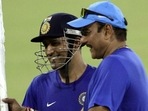 MS Dhoni and Ravi Shastri.&nbsp;
