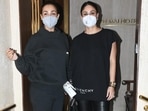 Kareena Kapoor and Malaika Arora spotted outside Manish Malhotra's house. (Varinder Chawla) Kareena Kapoor and Malaika Arora spotted outside Manish Malhotra's house. (Varinder Chawla)