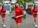 Saiee Manjrekar looks chic and trendy in a shirt dress.
