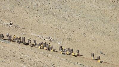 Indian and Chinese troops disengage from the banks of Pangong lake area in Eastern Ladakh on February 16, 2021. (PTI) Indian and Chinese troops disengage from the banks of Pangong lake area in Eastern Ladakh on February 16, 2021. (PTI)