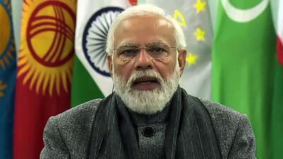 Prime Minister Narendra Modi addressing the first meeting of the India-Central Asia Summit via video conferencing in New Delhi on Thursday. (ANI PHOTO.) Prime Minister Narendra Modi addressing the first meeting of the India-Central Asia Summit via video conferencing in New Delhi on Thursday. (ANI PHOTO.)