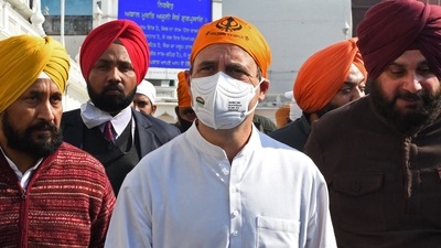 Later in the day, Rahul Gandhi will travel to Jalandhar by road where he would address the virtual rally "Navi Soch Nava Punjab" at White Diamond, Mithapur, Jalandhar. (AFP)
