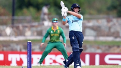 England's Jacob Bethell in action. (ICC) England's Jacob Bethell in action. (ICC)