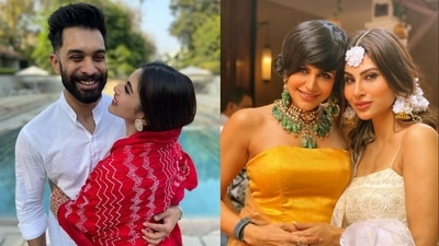 Mouni Roy shared a picture with Suraj Nambiar on Instagram. Mandira Bedi posted a photo with the bride-to-be. Mouni Roy shared a picture with Suraj Nambiar on Instagram. Mandira Bedi posted a photo with the bride-to-be.