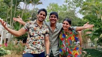 Nagarjuna Akkineni with Naga Chaitanya and Samantha Ruth Prabhu. Nagarjuna Akkineni with Naga Chaitanya and Samantha Ruth Prabhu.