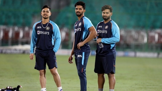 Ruturaj Gaikwad, Rishabh Pant and Ishan Kishan during a practice session(ANI/File Photo) Ruturaj Gaikwad, Rishabh Pant and Ishan Kishan during a practice session(ANI/File Photo)