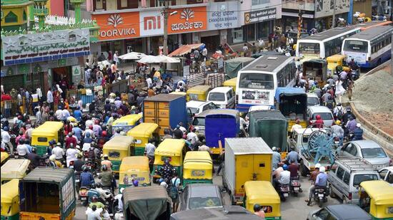 With over a population of 12 million, Bengaluru has nearly 10 million vehicles in an area of around 800 square km. (PTI)