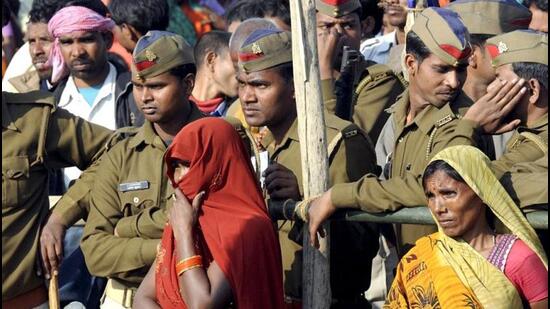 As many as 100 police personnel were deployed in the village in Neemuch district on Wednesday to keep a watch on the law and order situation during the wedding procession. (AFP FILE PHOTO.) As many as 100 police personnel were deployed in the village in Neemuch district on Wednesday to keep a watch on the law and order situation during the wedding procession. (AFP FILE PHOTO.)