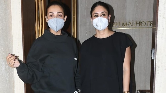 Kareena Kapoor and Malaika Arora spotted outside Manish Malhotra's house. (Varinder Chawla)