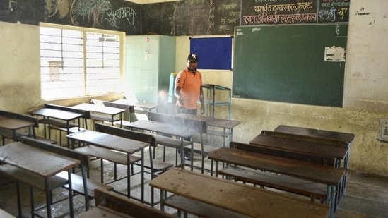 Schools have been closed in most parts of the country for physical classes after the emergence of the new Omicron variant of the virus.(PTI File)