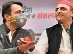 Samajwadi Party President Akhilesh Yadav with Rashtriya Lok Dal National President Jayant Chaudhary during a press conference, in Muzaffarnagar, Friday. (PTI Photo) Samajwadi Party President Akhilesh Yadav with Rashtriya Lok Dal National President Jayant Chaudhary during a press conference, in Muzaffarnagar, Friday. (PTI Photo)