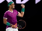 Rafael Nadal of Spain celebrates after defeating Matteo Berrettini of Italy in their semifinal match at the Australian Open tennis championships in Melbourne, Australia, Friday, Jan. 28, 2022 Rafael Nadal of Spain celebrates after defeating Matteo Berrettini of Italy in their semifinal match at the Australian Open tennis championships in Melbourne, Australia, Friday, Jan. 28, 2022