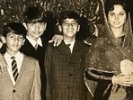 (L-R) Kumar Gaurav, Dilip Dhawan, and Boney Kapoor with Waheeda Rehman.