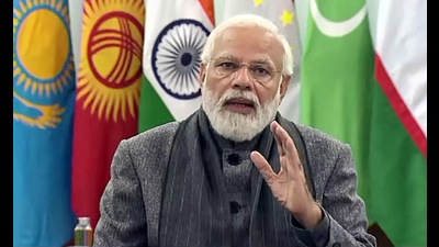 Prime Minister Narendra Modi addressing the first meeting of the India-Central Asia Summit (via video conferencing), New Delhi, 2022 (ANI)