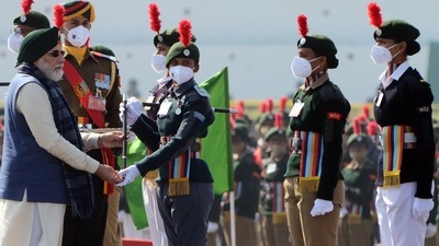 The best cadets then received medals and batons from the Prime Minister. (ANI) The best cadets then received medals and batons from the Prime Minister. (ANI)
