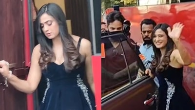 Shweta Tiwari at the Bigg Boss finale shoot in Mumbai. Shweta Tiwari at the Bigg Boss finale shoot in Mumbai.
