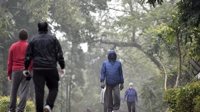 People taking a morning walk on a cold winter morning at Nehru Park. (Sanjeev Verma/HT PHOTO) People taking a morning walk on a cold winter morning at Nehru Park. (Sanjeev Verma/HT PHOTO)