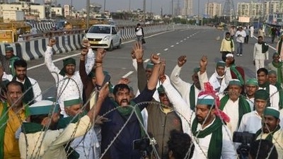 Farmers protesting against farm laws at Ghazipur, New Delhi, October 29, 2021 (PTI) Farmers protesting against farm laws at Ghazipur, New Delhi, October 29, 2021 (PTI)