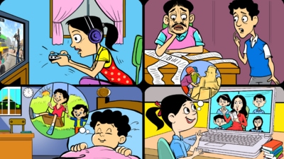 Residents of the Chandigarh tricity feel that the mental of children should not be ignored in these troubled Covid time, and the onus falls on parents, teachers, and the administration. ((Biswajit Debnath/HT))